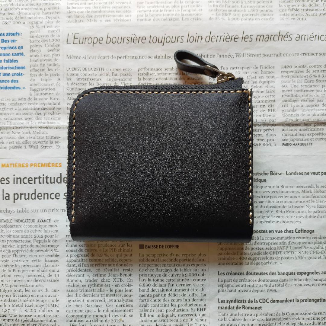 【わわ】栃木レザー　Ｌ字ファスナーウォレット　カードポケット増量