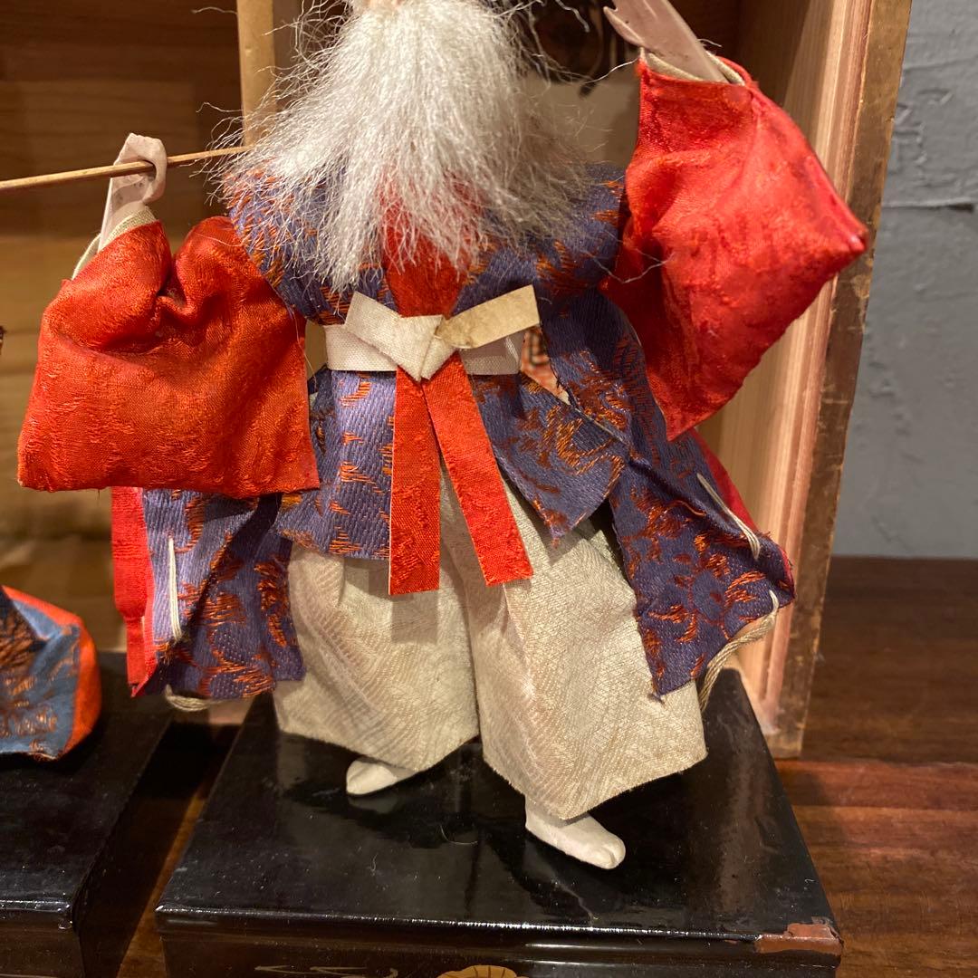 明治 大正 高砂人形 宝斎作 雛人形 老婆 共箱付き 骨董品 時代物