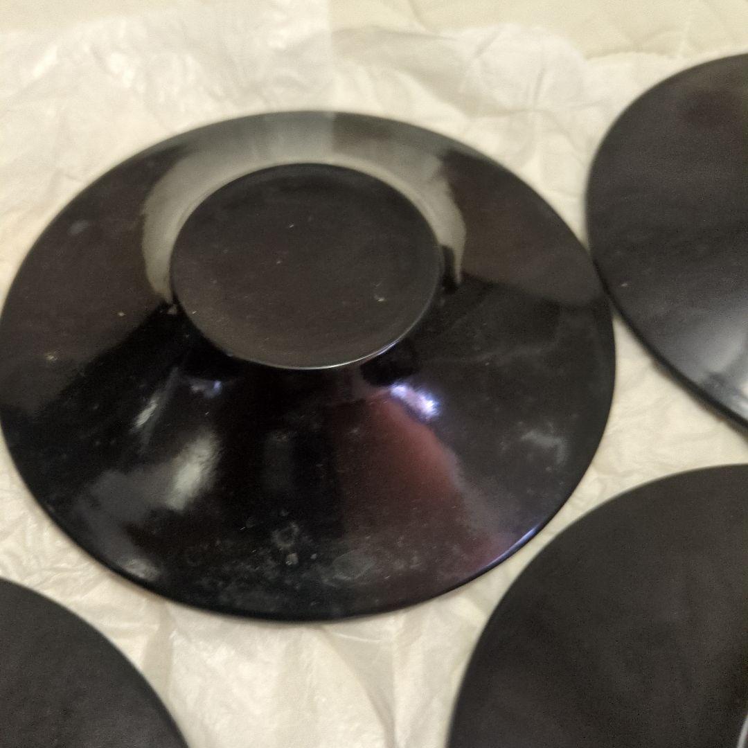 ★新品　昭和レトロ 木製 津軽塗 漆塗り 茶托　銘々皿 小皿 5個　12ｃｍ