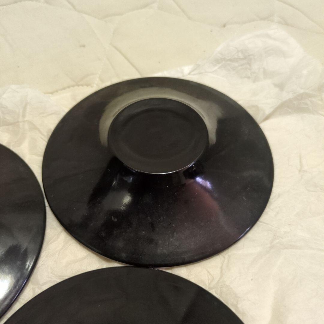 ★新品　昭和レトロ 木製 津軽塗 漆塗り 茶托　銘々皿 小皿 5個　12ｃｍ