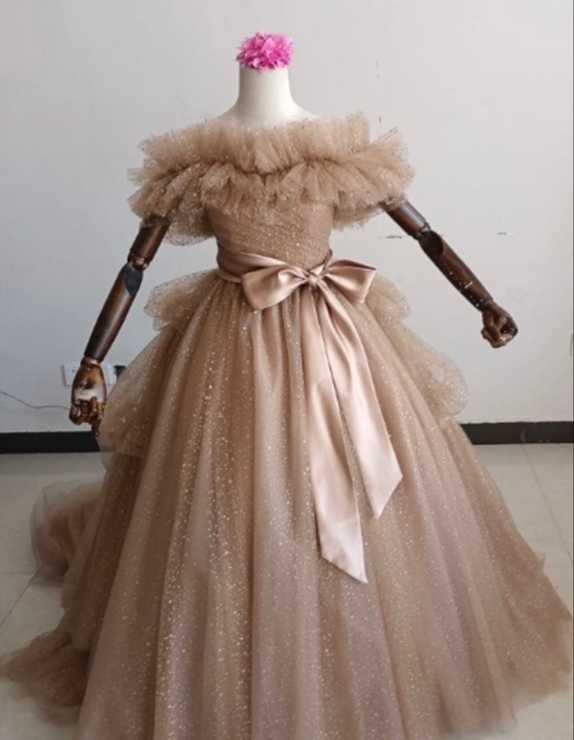 【ぽっぽ】カラードレス ピンクドレス ブラウンドレス ウェディング 結婚式