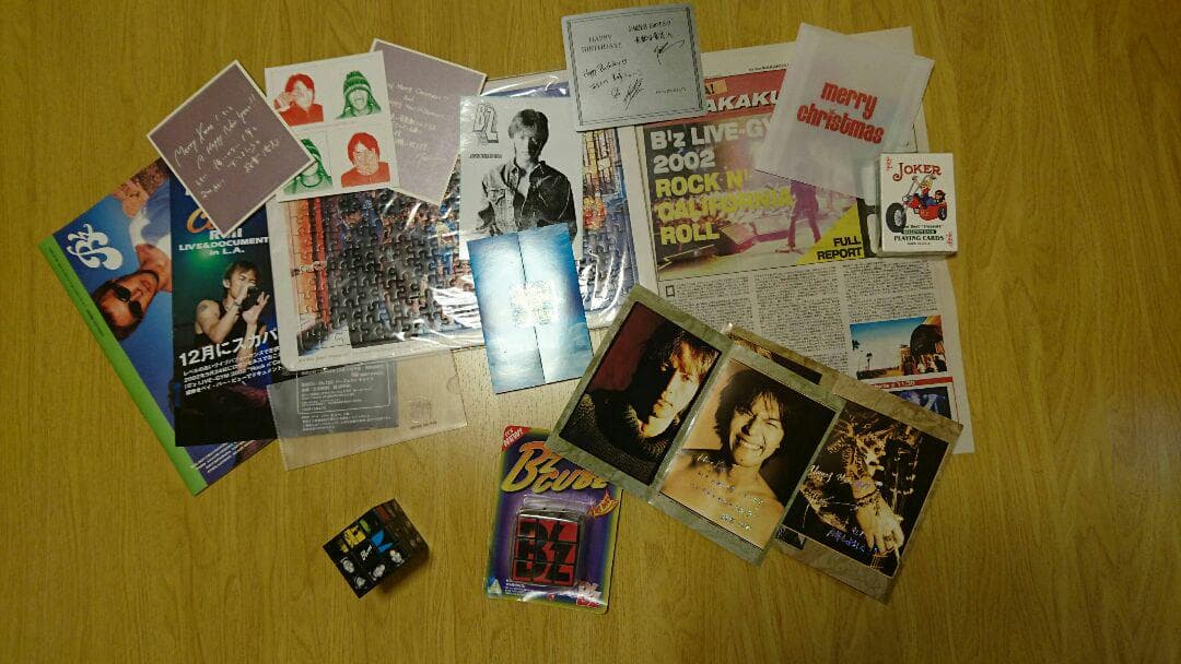 B'z会報、限定グリーティングカード、特典、シングルCD、ライブパンフレット