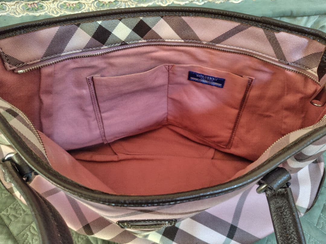 バーバリーブルーレーベル　BURBERRY ピンクノバチェック トートバッグ