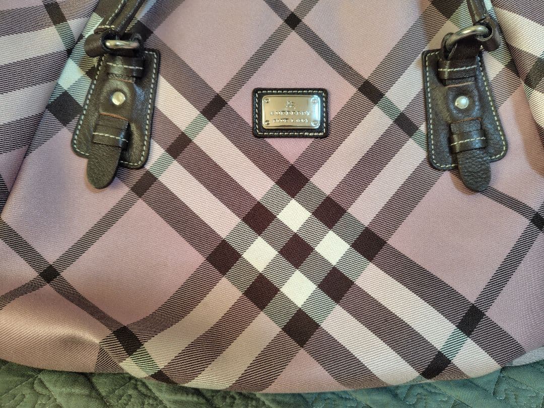 バーバリーブルーレーベル　BURBERRY ピンクノバチェック トートバッグ