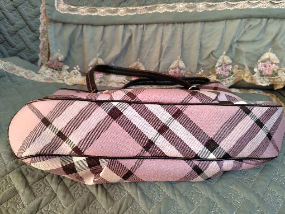 バーバリーブルーレーベル　BURBERRY ピンクノバチェック トートバッグ