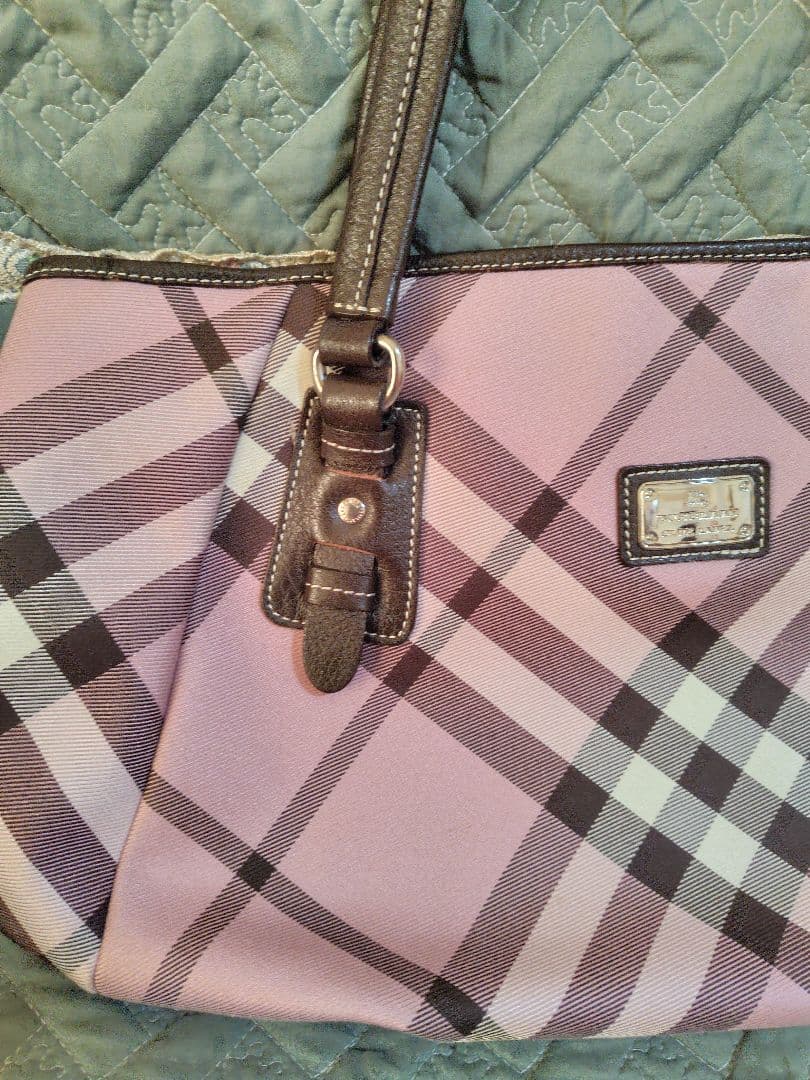 バーバリーブルーレーベル　BURBERRY ピンクノバチェック トートバッグ