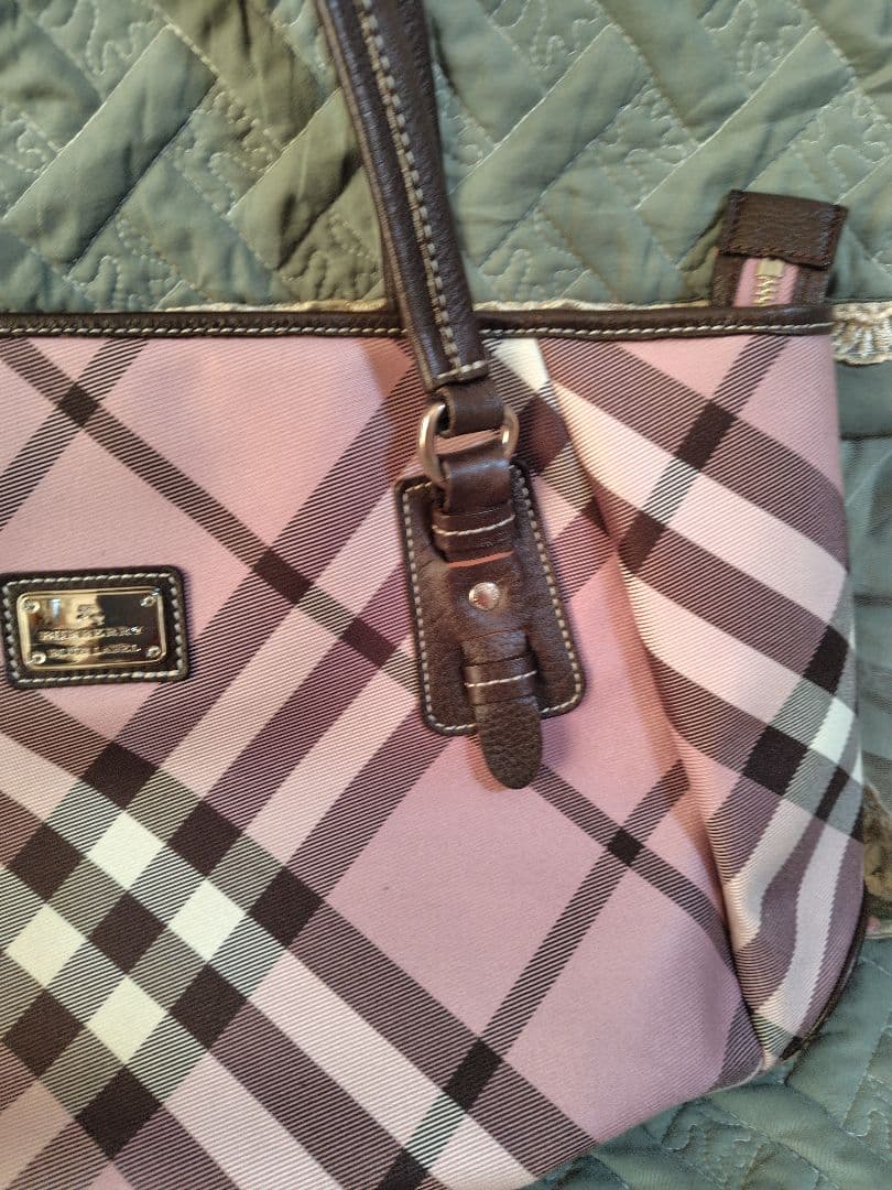 バーバリーブルーレーベル　BURBERRY ピンクノバチェック トートバッグ