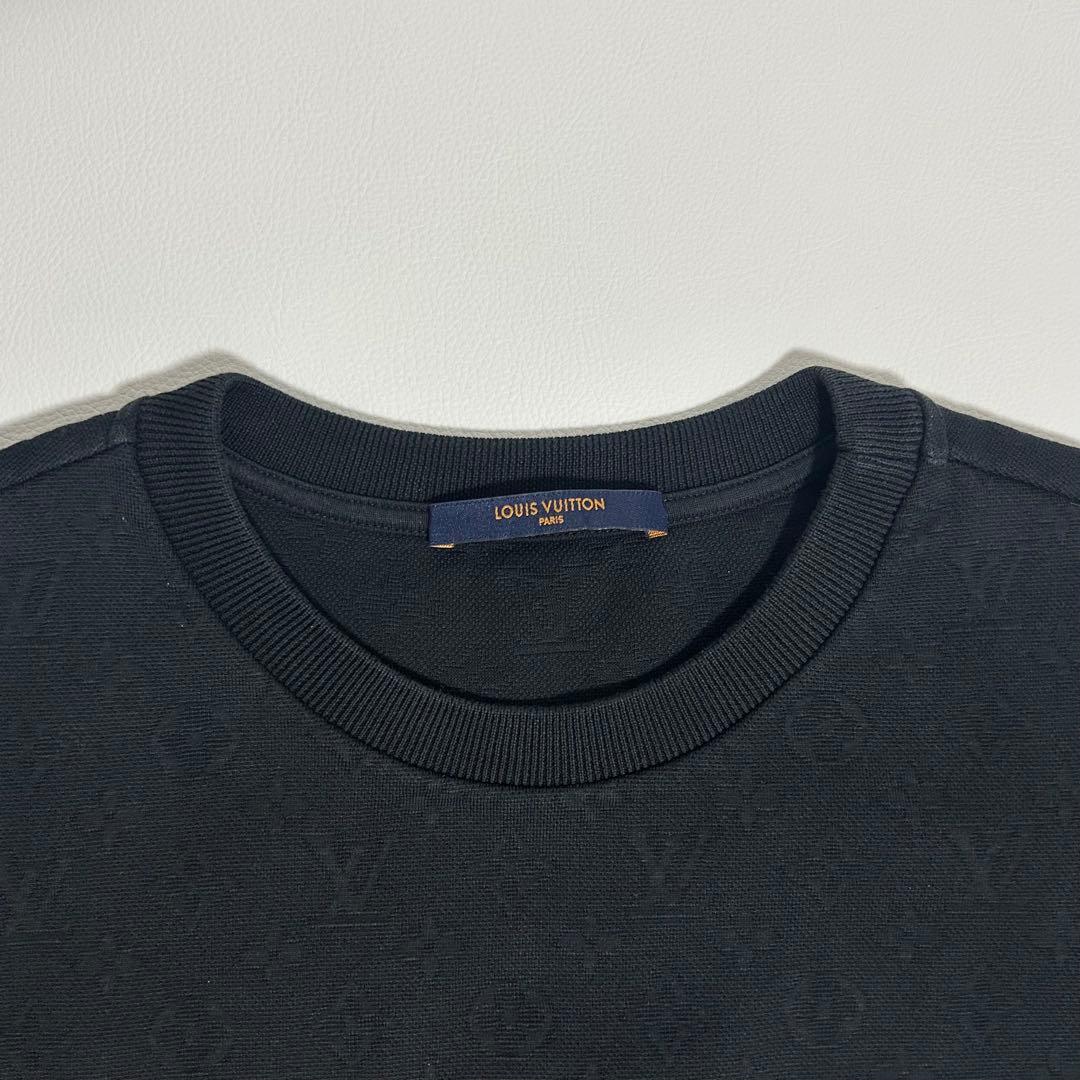 美品 LOUIS VUITTON モノグラムジャカード ポケットTシャツ 黒 M