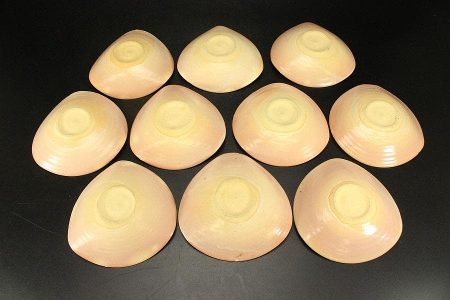 日本芸術院賞受賞 森野嘉光作 御本三角皿 共箱(ZE533)