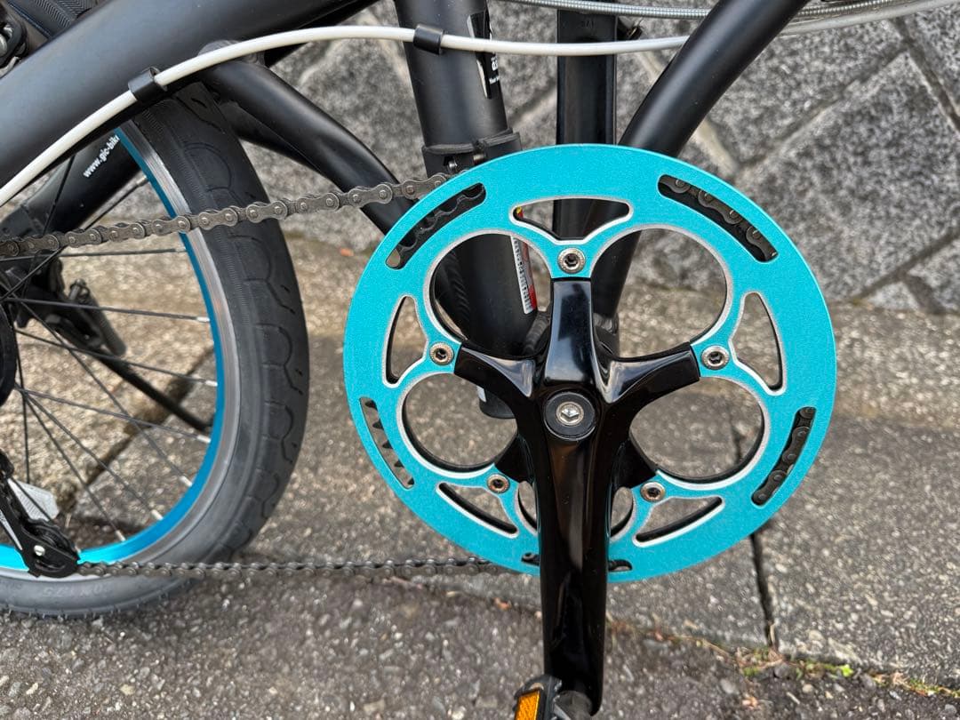 送料込みRENAULT 折りたたみ自転車 ブラック/ターコイズ