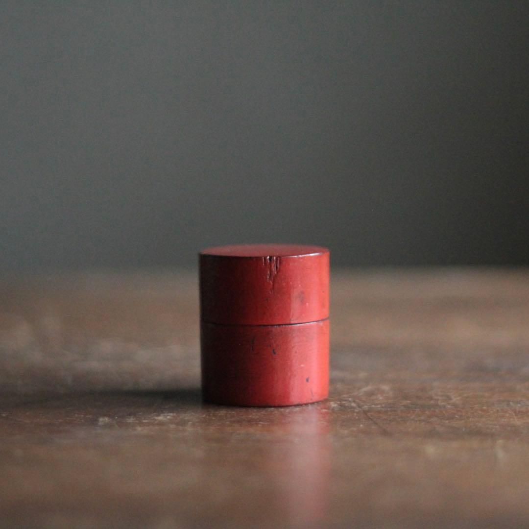 朱塗り 薬入れ 筒容器 漆器 古美術 古道具 アンティーク