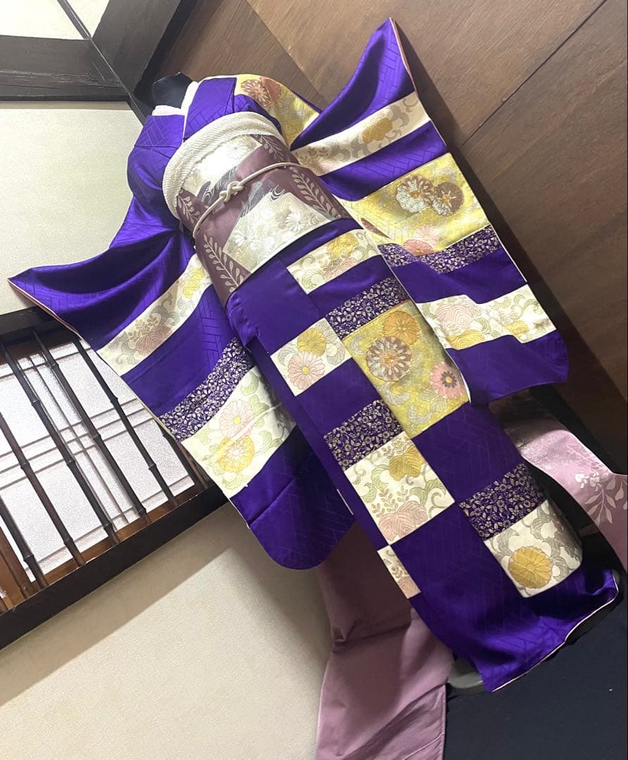 振袖フルセット6点特価サイズS〜M金駒刺繍　正絹　売り切り終了