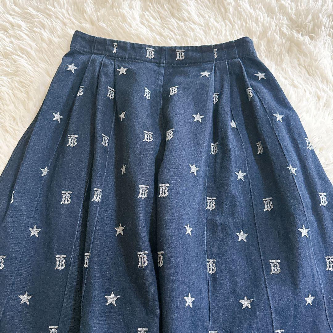 現行タグ　Burberry キュロット パンツ ワイド デニム TBロゴ