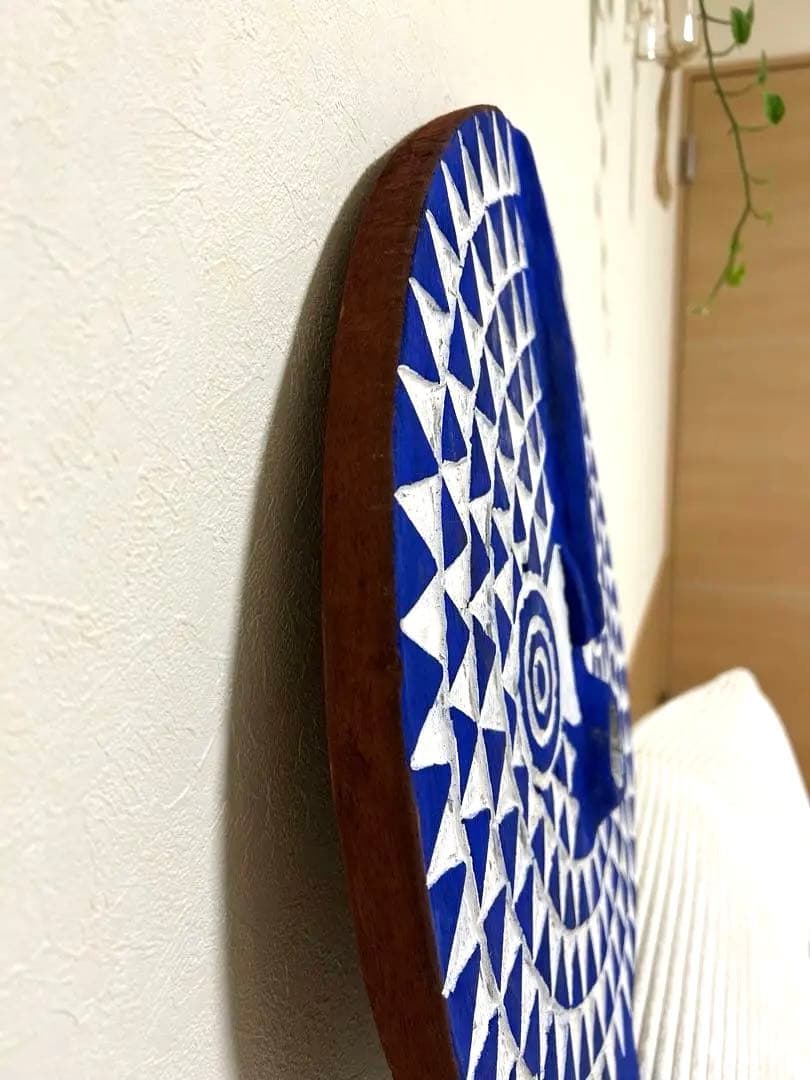 アフリカ 青い太陽　ブワ族 サンマスク（ブルキナファソ）木彫り 仮面 50㎝