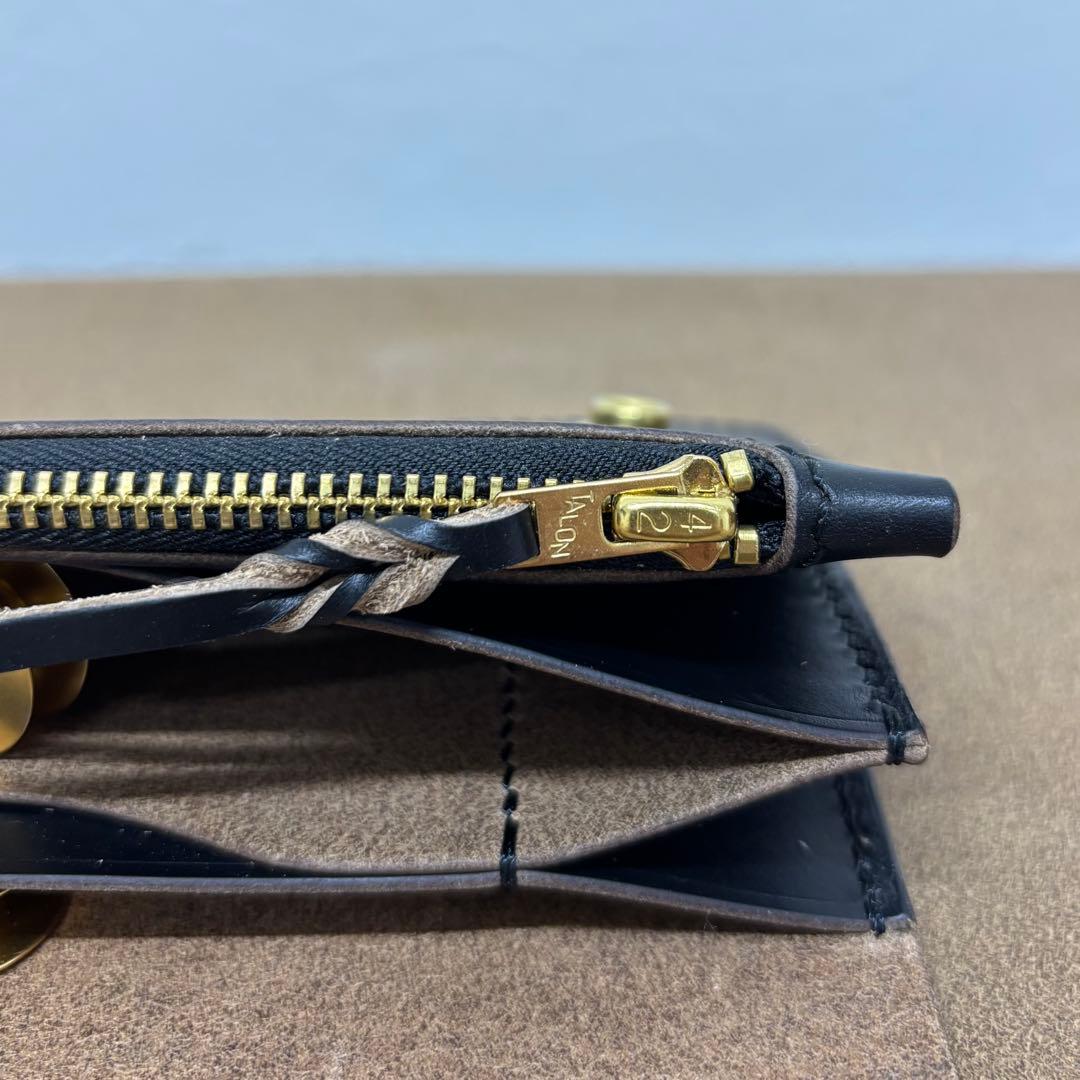 クロムエクセル　トラッカーウォレット　黒　茶心　3層　タロン　HORWEEN