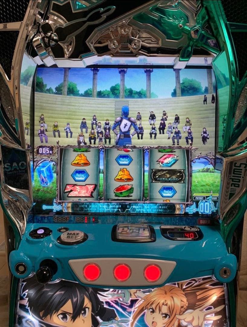 パチスロ　大都　実機　ソードアートオンライン＋スマスロユニット付