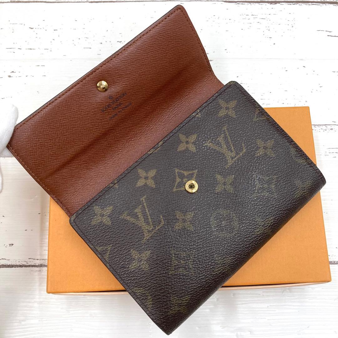 ルイヴィトン モノグラム ポルトトレゾール エテュイ シェキエ 三つ折り財布