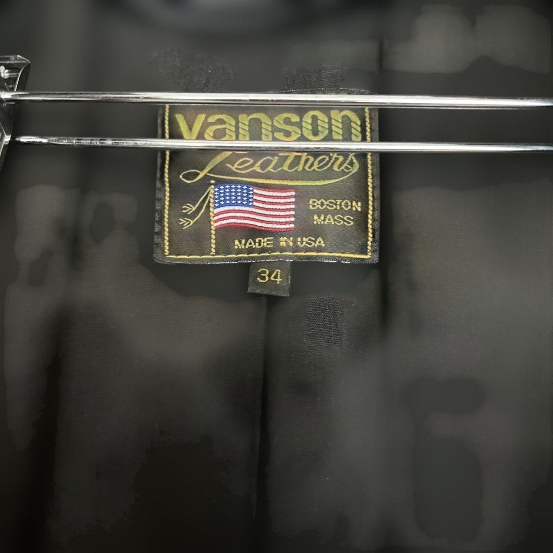 【美品】VANSON バンソン type B シングルライダース ブラック 34