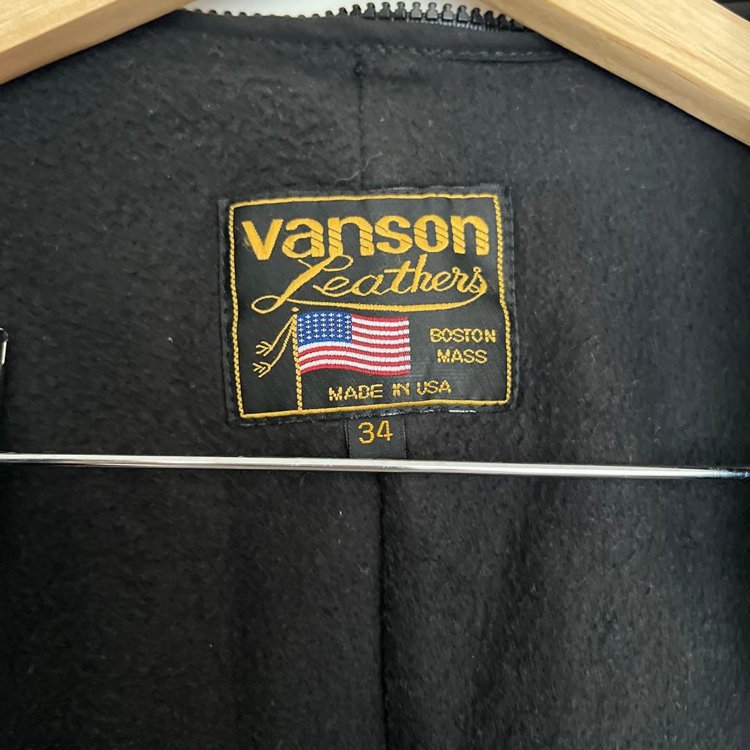【美品】VANSON バンソン type B シングルライダース ブラック 34