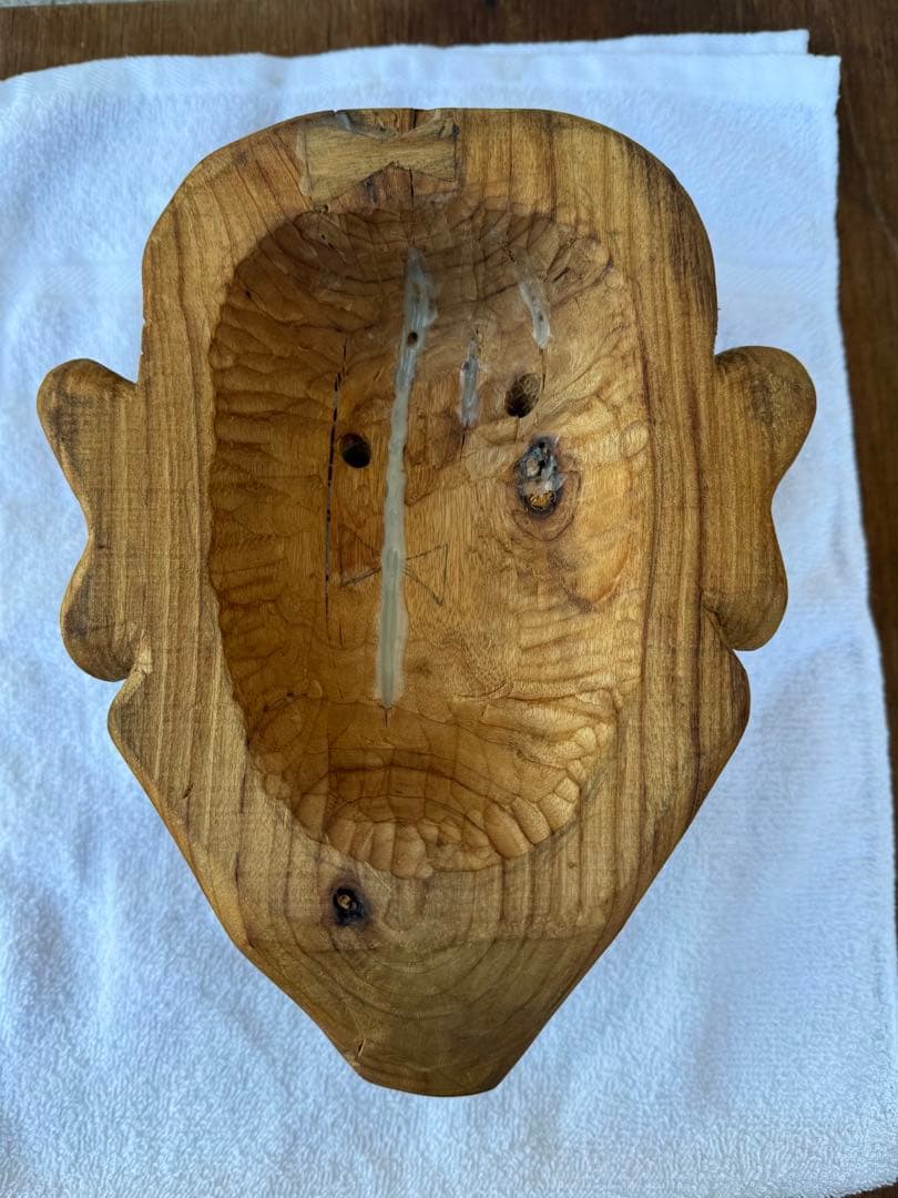 【O-2026】お面 般若 工芸品 民芸品 木製 木彫り