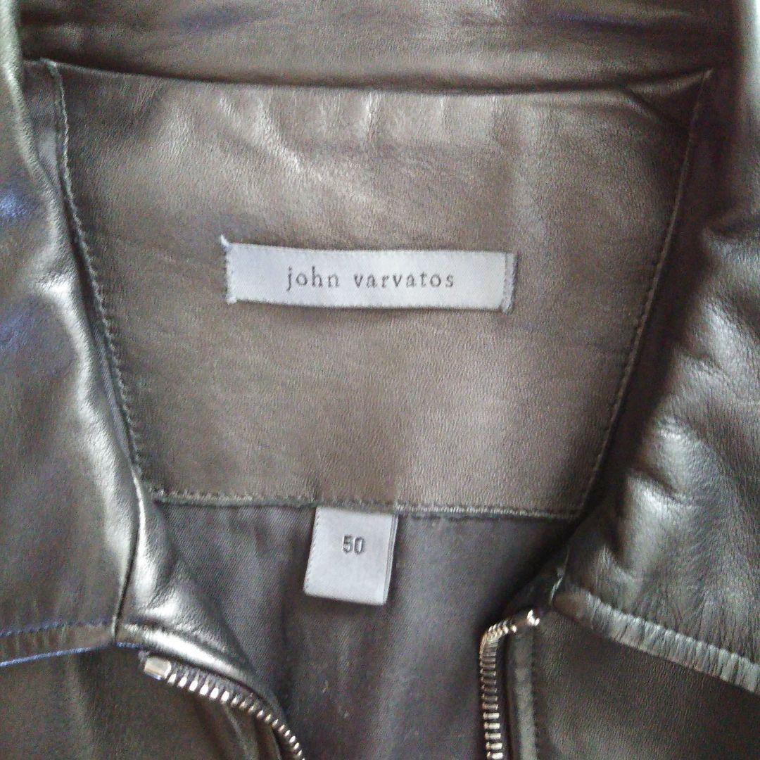 john varvatos レザージャケット　黒　ブルゾン　50