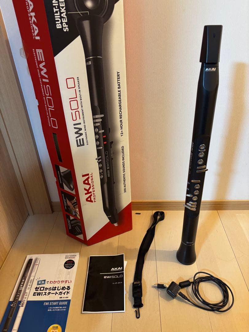 動作確認済AKAI EWI SOLO 黒 ストラップ、入門書