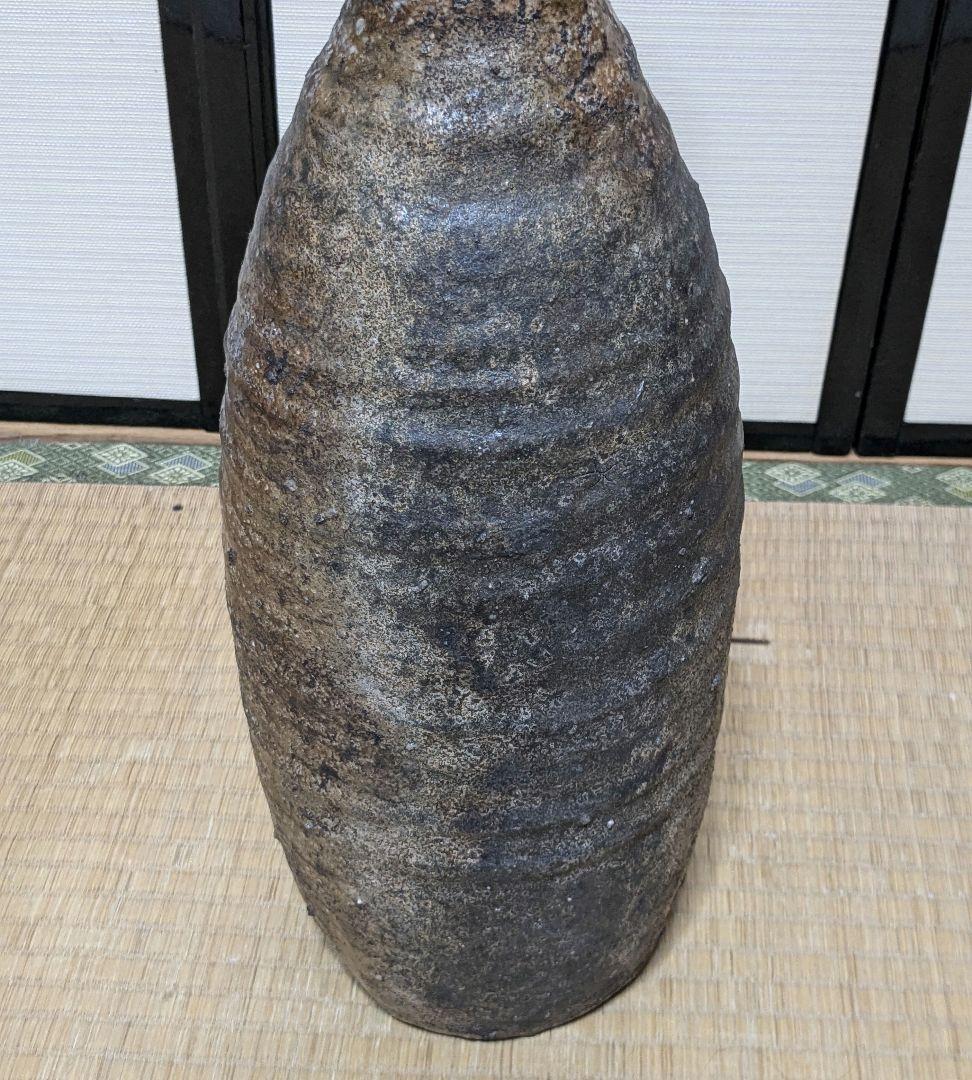 【水漏れあり】今成研二 備前焼 窯変花器 造花用花入 置物 花瓶 インテリア