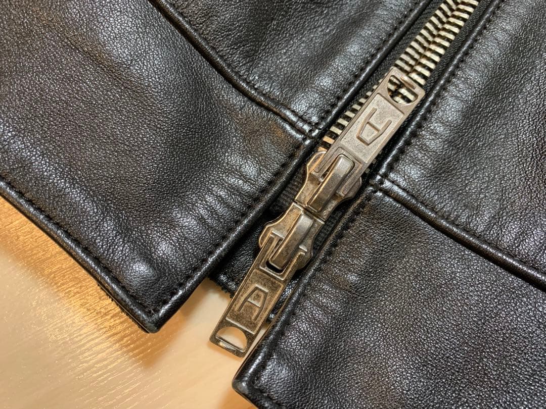 666 LEATHER WEAR シングルライダース レザージャケット 34 黒