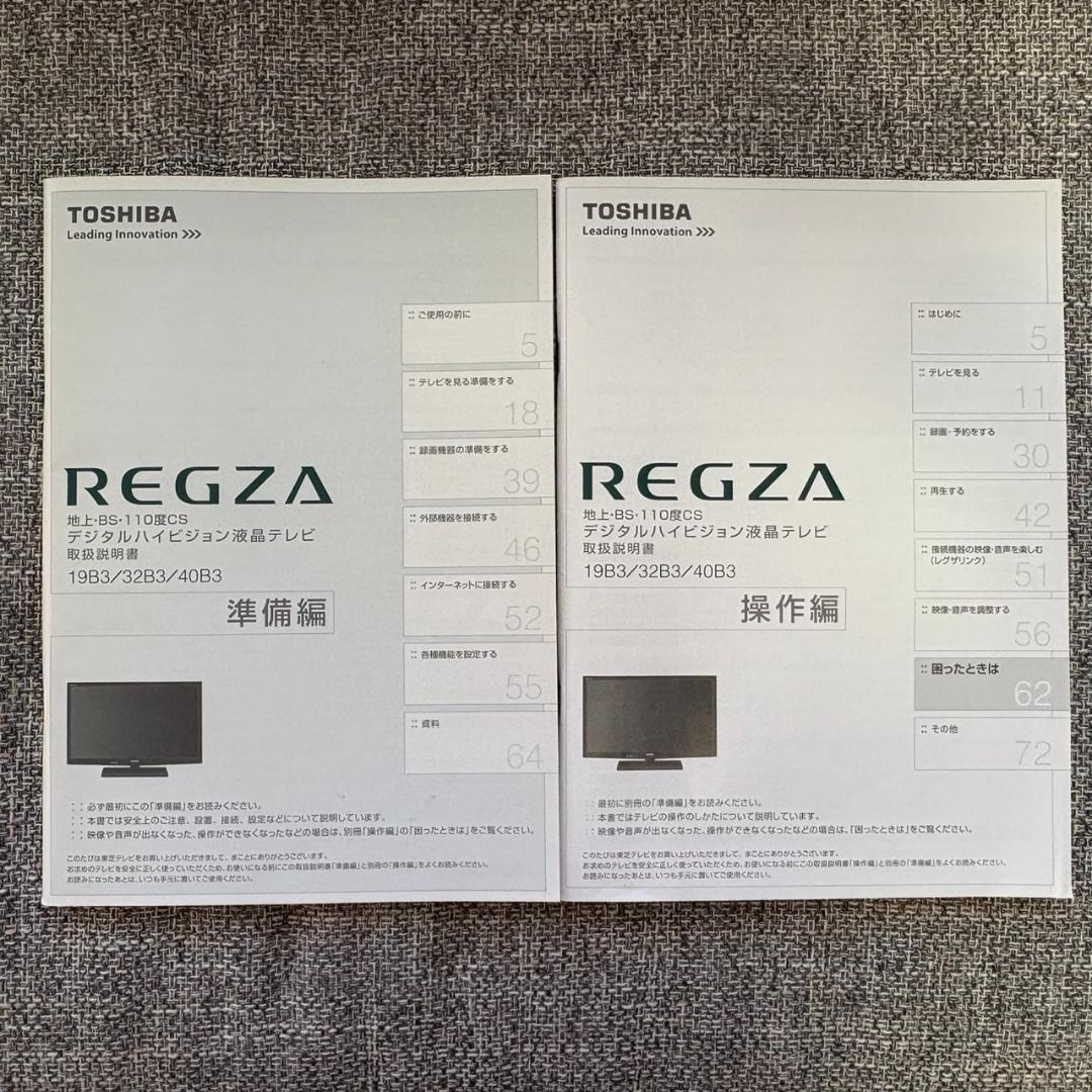 東芝 TOSHIBA REGZA 32B3（32型液晶テレビ／2012年製）