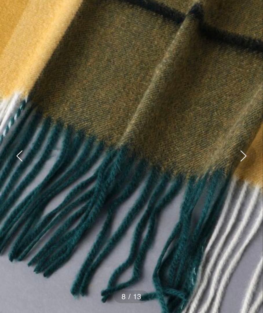 美品エレガンセーゼ3.7万円カシミヤチェックストールelegancese