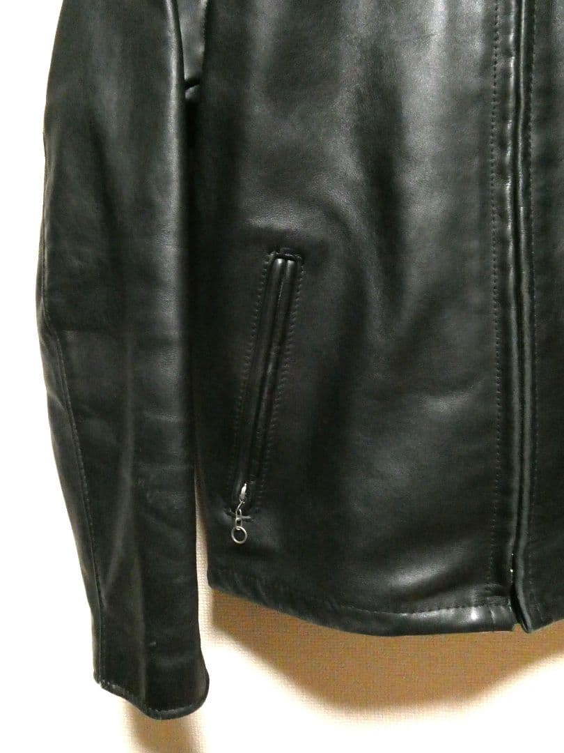 現行モデル！ボアライナー付き完品！ショット641立ち襟シングルライダース38