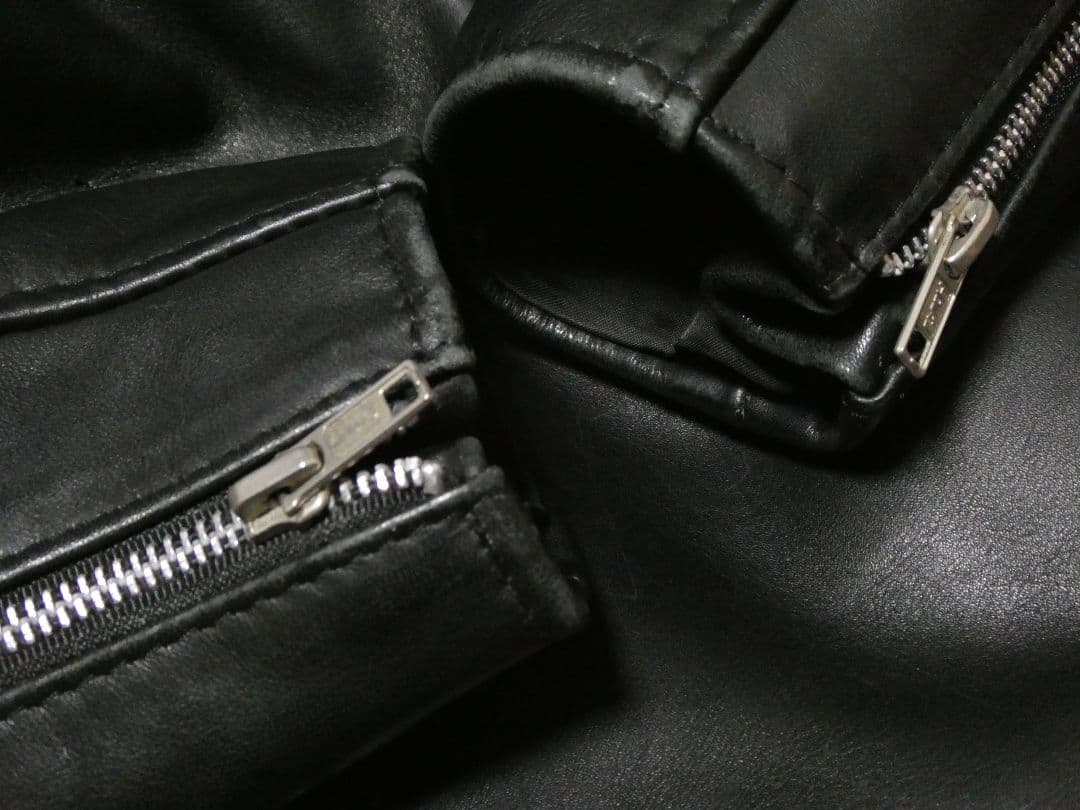 現行モデル！ボアライナー付き完品！ショット641立ち襟シングルライダース38