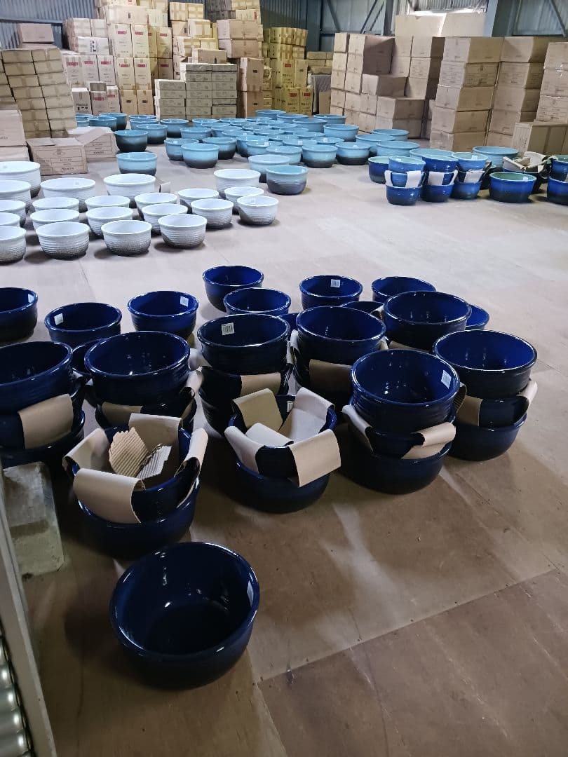 新品　特大50　陶器睡蓮鉢　メダカ鉢　難有　エメラルドグリーン　緑黒　高級LBK