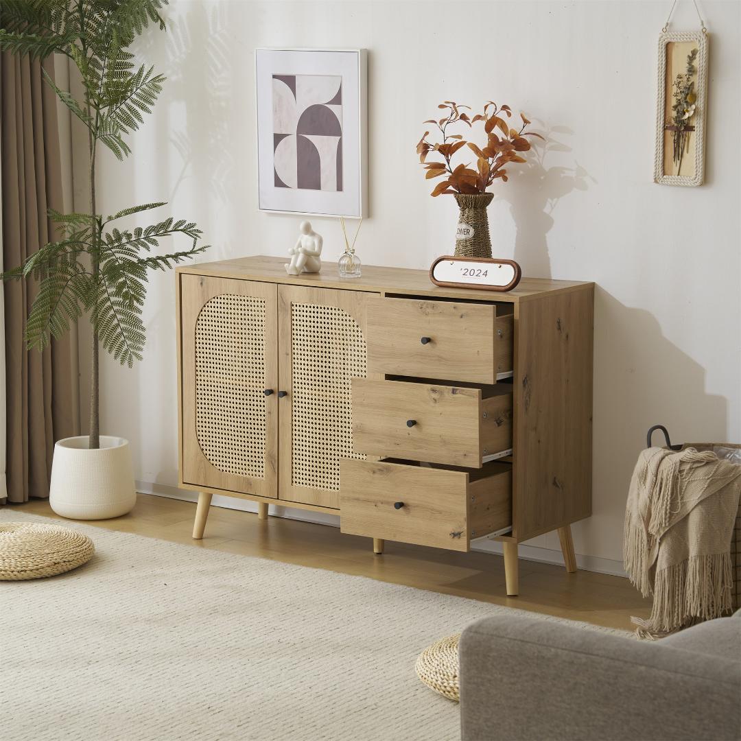 激安！キャビネット大容量 収納棚 リビング 収納 ローボード NATURAL