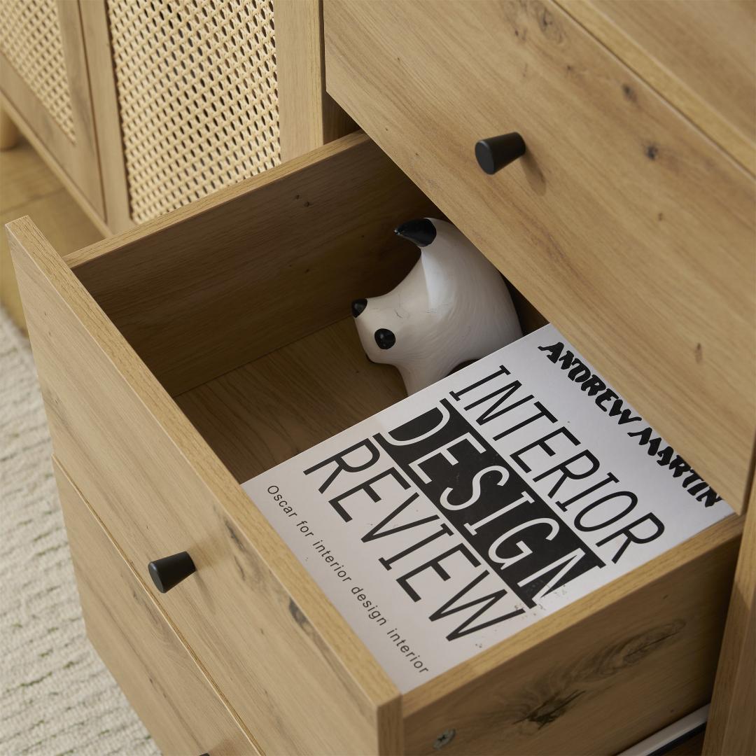 激安！キャビネット大容量 収納棚 リビング 収納 ローボード NATURAL