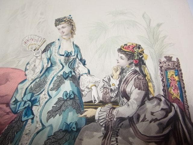 1873年銅版画◆フランス ファッション誌『ラ・モード・イリュストレ』No.26