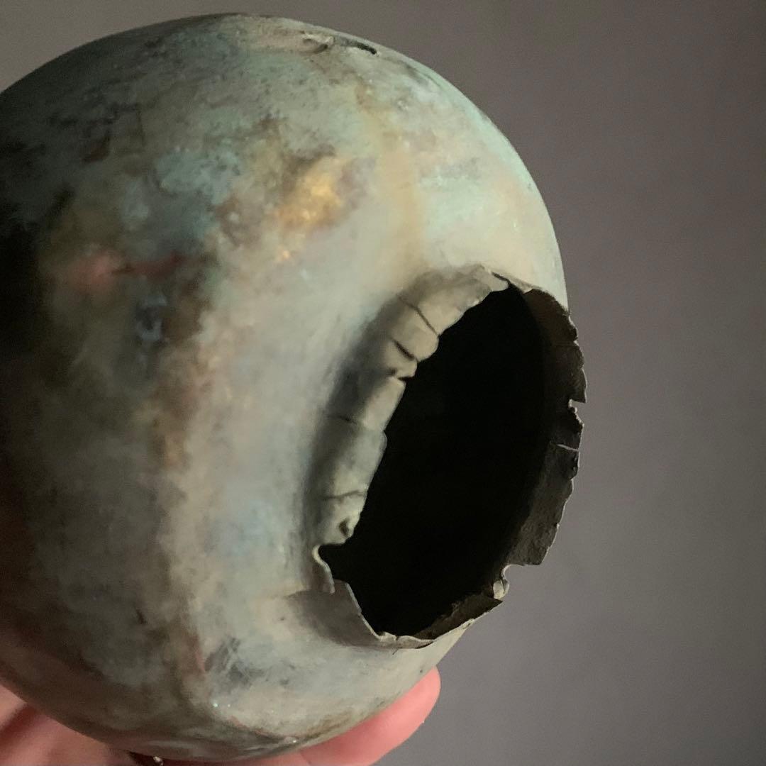 鍍金のある 緑青 古銅 擬宝珠 仏教美術 古美術 古道具 アンティーク オブジェ