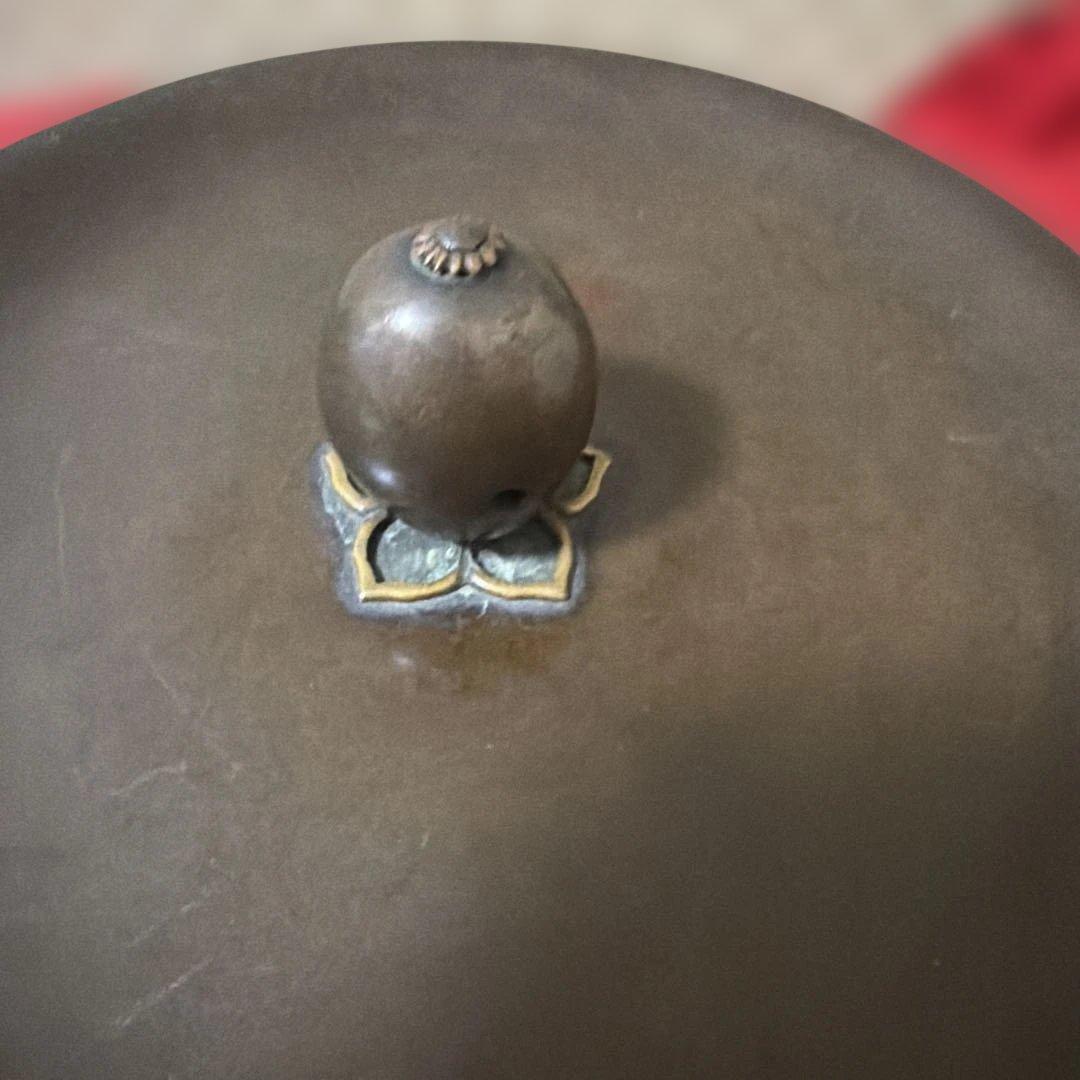 江戸中期　擂座釜　七代大西浄玄作　庄兵衞　鑑定箱書　共箱