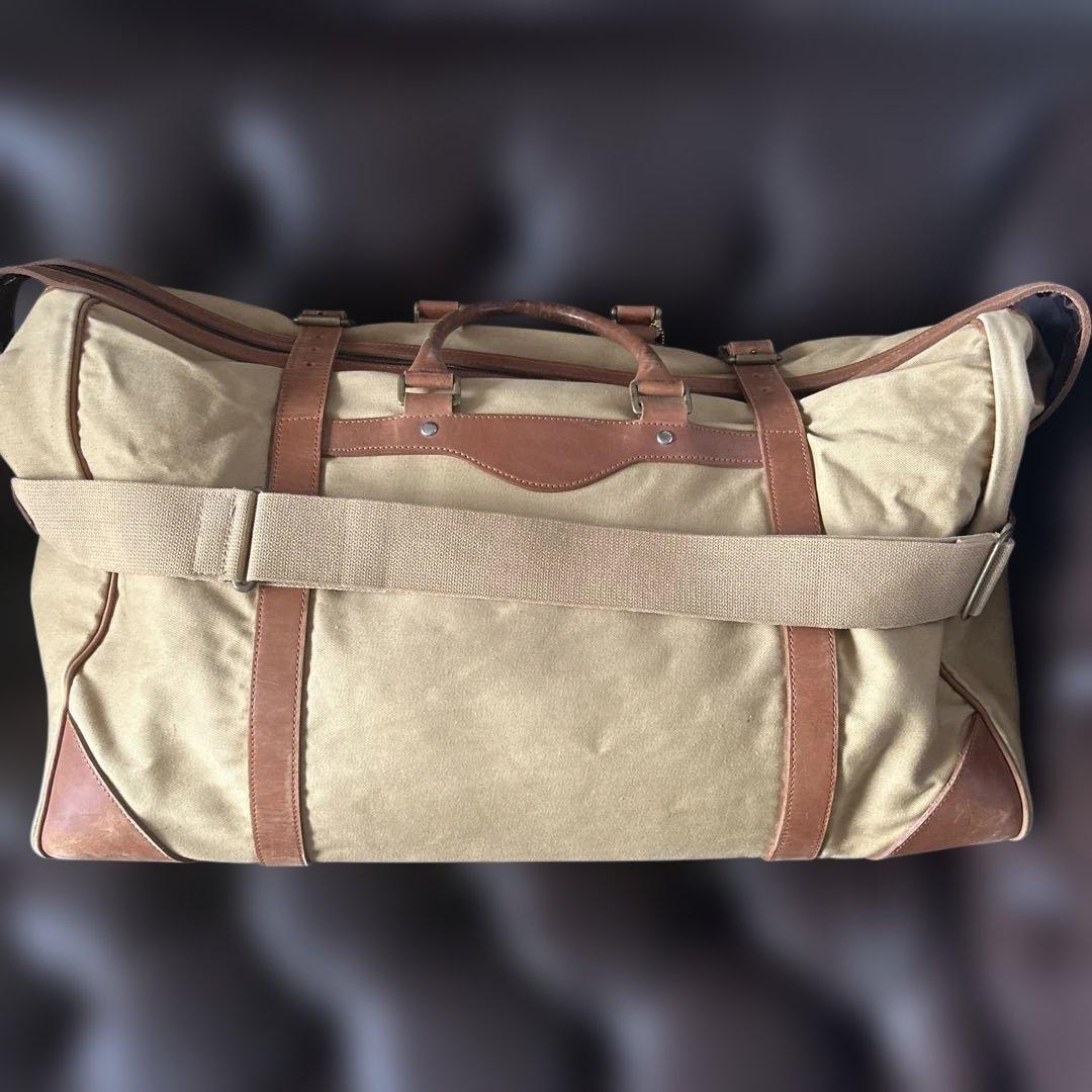 Whitehouse Cox ボストン　 キャンパス×ブライドルレザー　ベージュ