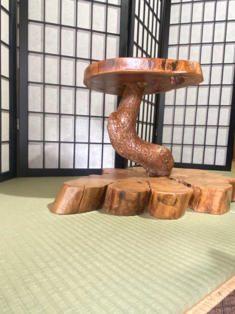 自然木製 和風座卓 盆栽飾り台