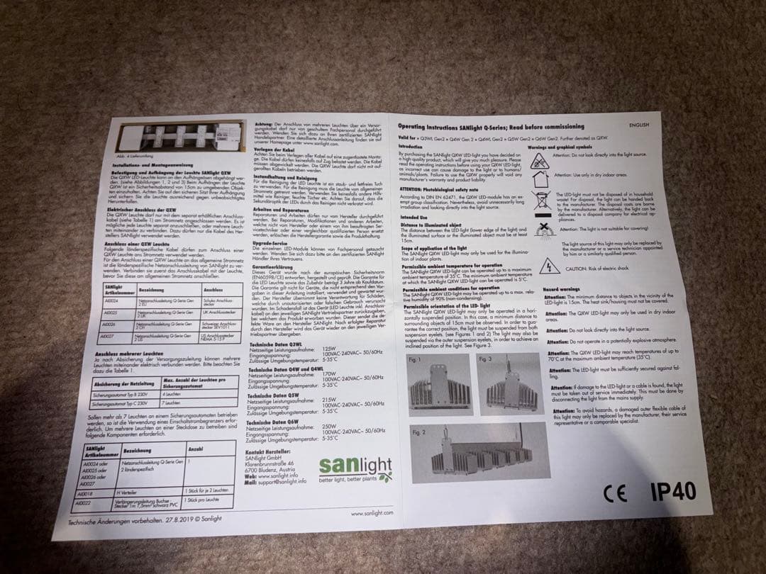 植物育成LED SANlight Q4WL 165W