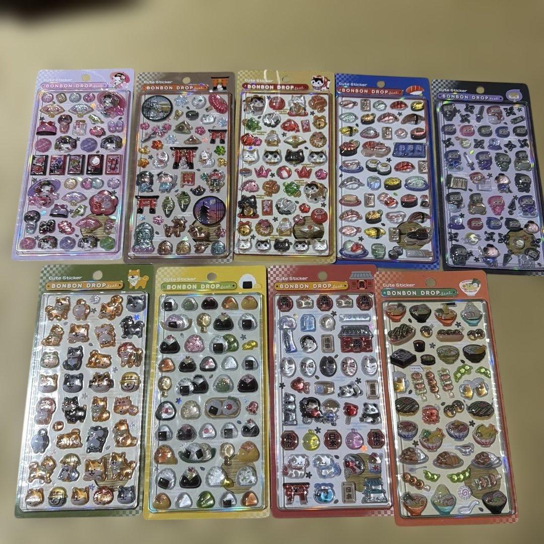 ボンボンドロップシール 和柄 9点セット