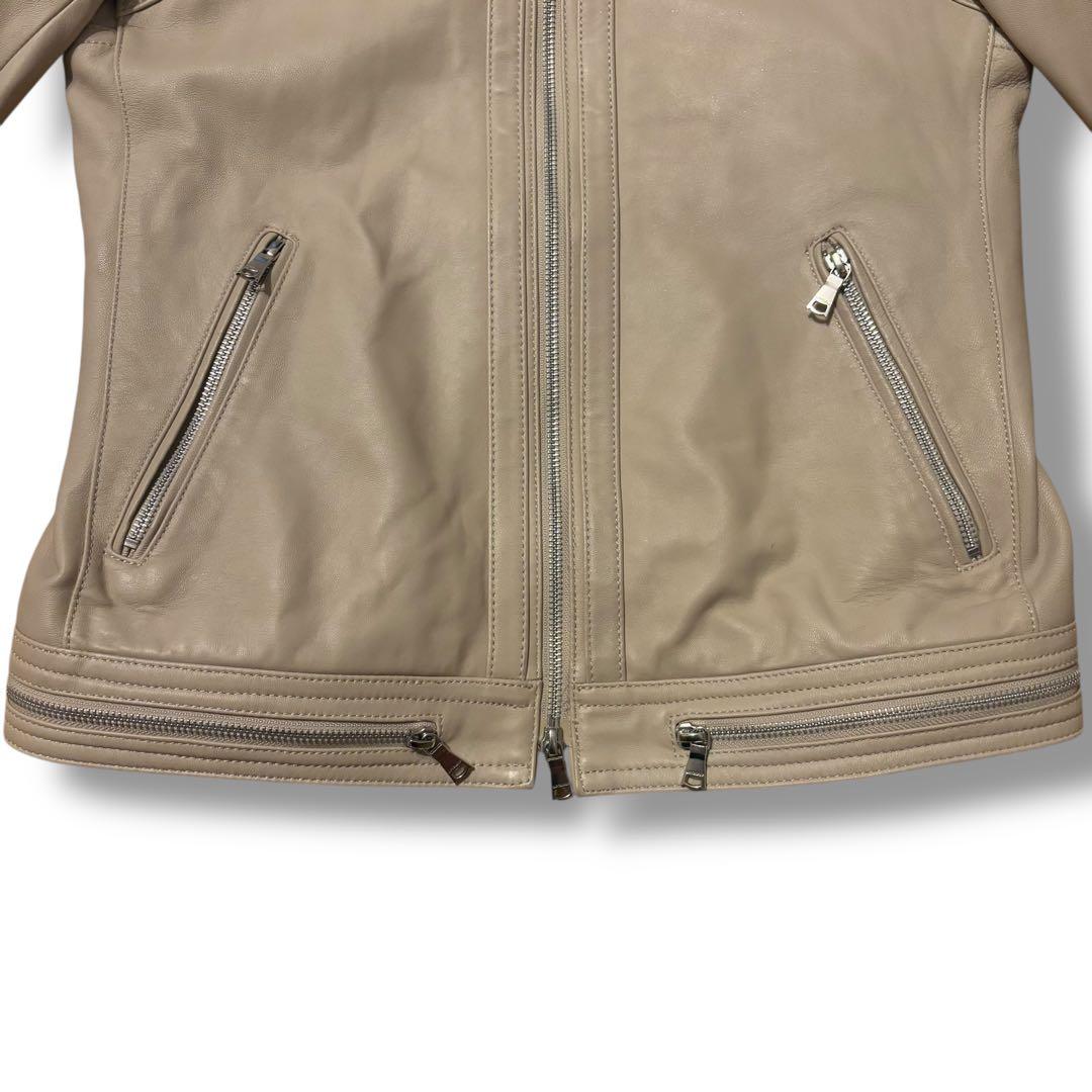 LOVELESS シングルライダース 羊革 ジャケット M アイボリー ベージュ