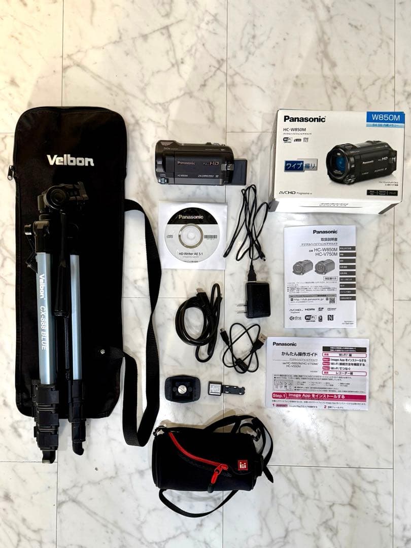 Panasonic HC-W850M ビデオカメラ カメラケース 三脚セット販売