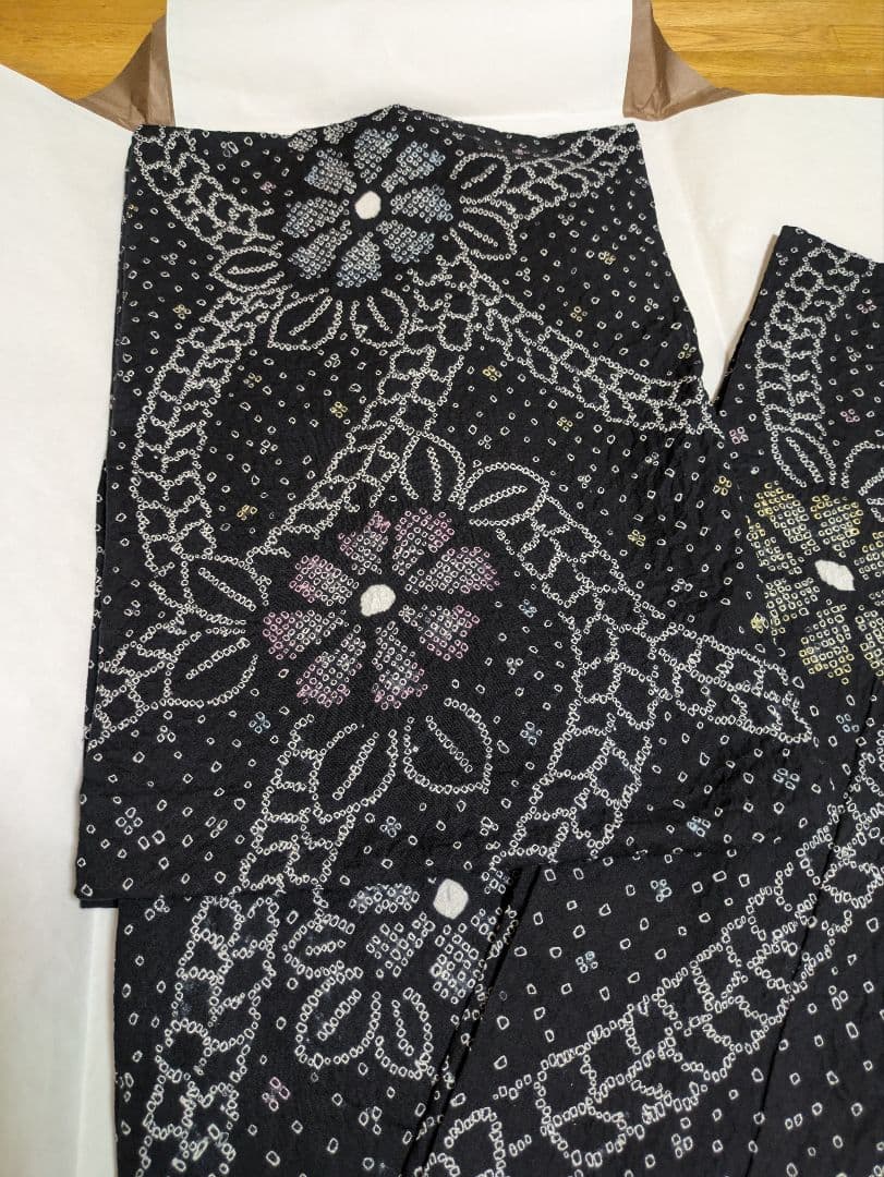 絞り浴衣　変わり生地　丈１５７