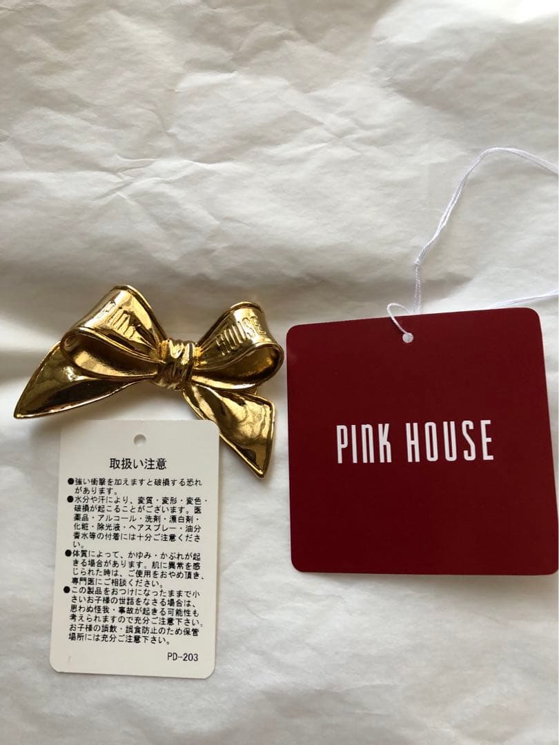 新作❣️希少完売品❣️新作PINKHOUSE ゴールドリボン型クリップ❣️新品未使用