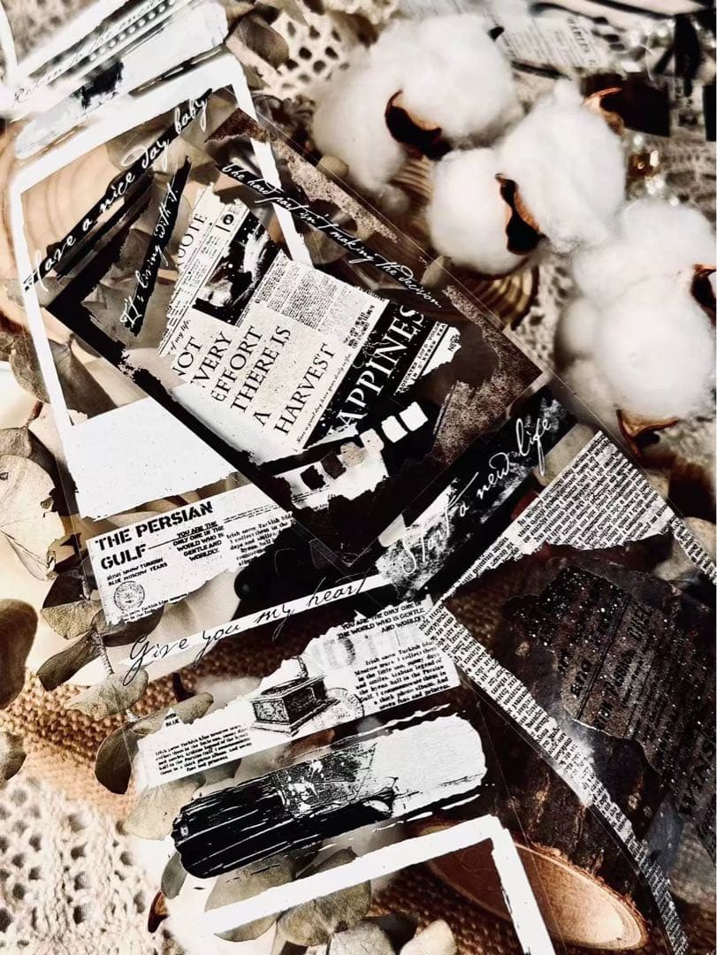 霖蓝汐原创手账《素材排版框》海外マスキングテープ　マステ 【2238】