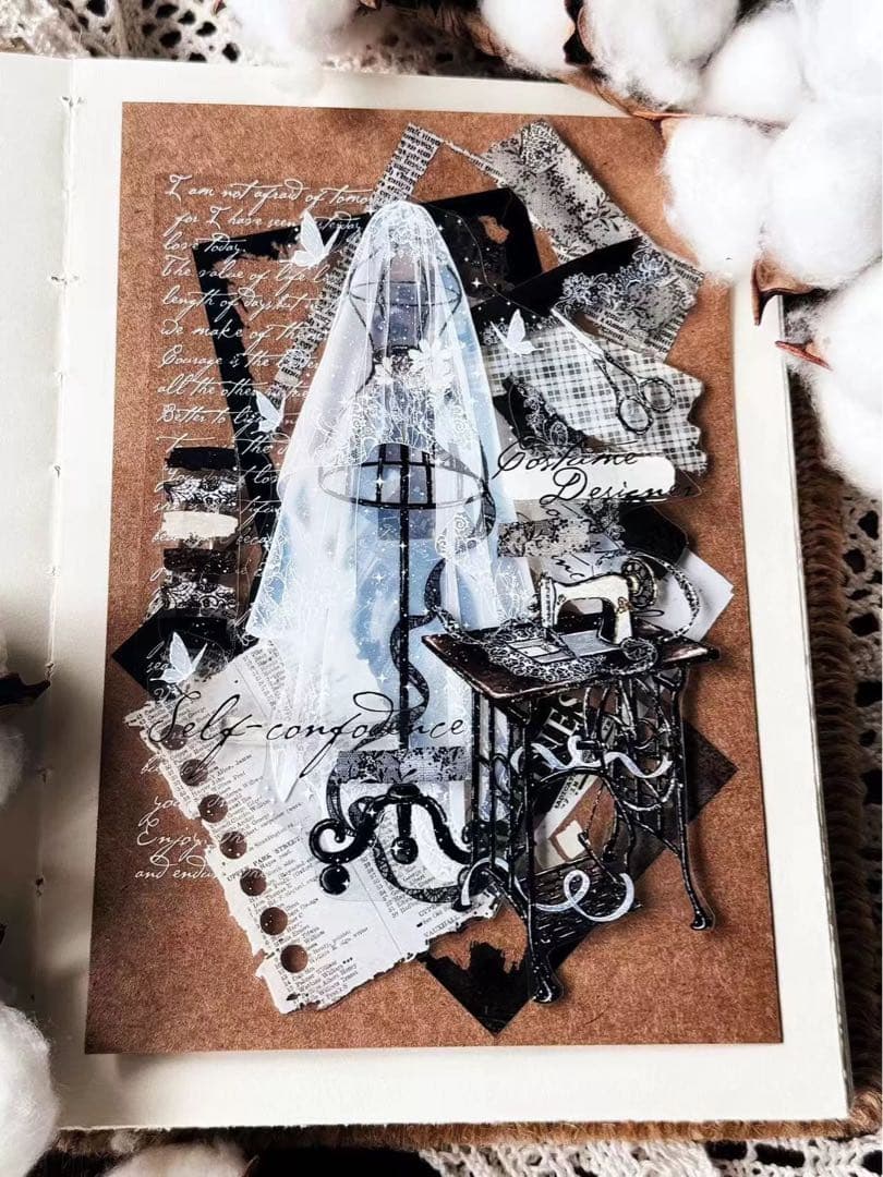 霖蓝汐原创手账《素材排版框》海外マスキングテープ　マステ 【2238】