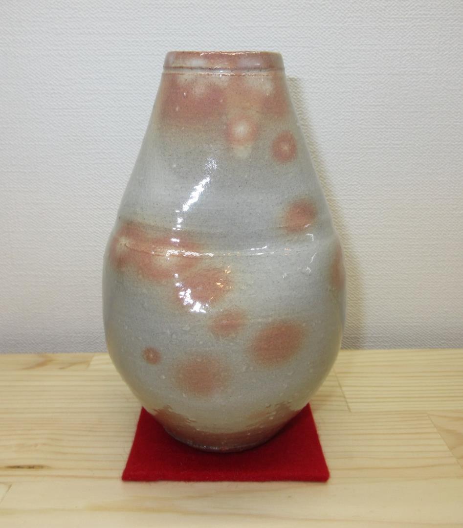 送料込【逢絢亭】茶道具 花入 掛花入 萩焼 １３代 田原陶兵衛 共箱入り