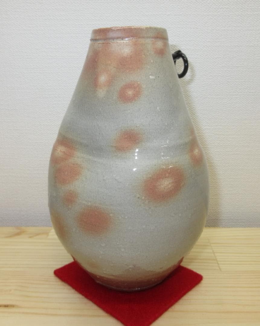 送料込【逢絢亭】茶道具 花入 掛花入 萩焼 １３代 田原陶兵衛 共箱入り